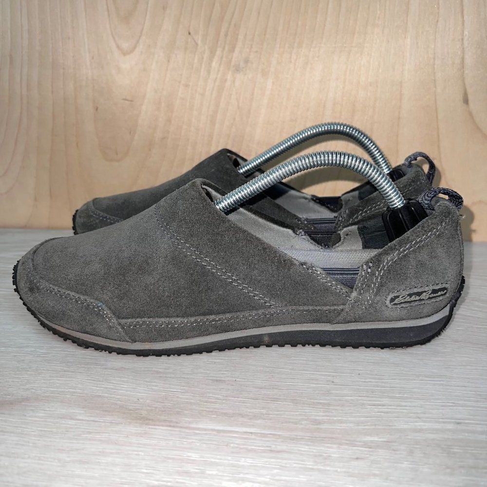 Eddie Bauer Grey Suede Slip-on Shoes 6037-766 Women's 8